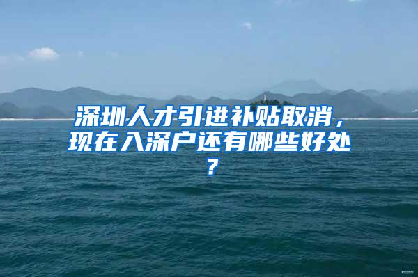 深圳人才引进补贴取消，现在入深户还有哪些好处？