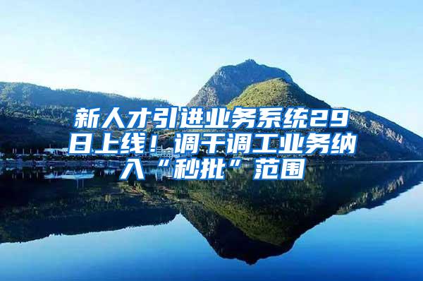 新人才引进业务系统29日上线！调干调工业务纳入“秒批”范围