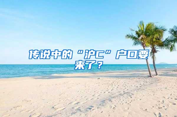 传说中的“沪C”户口要来了？