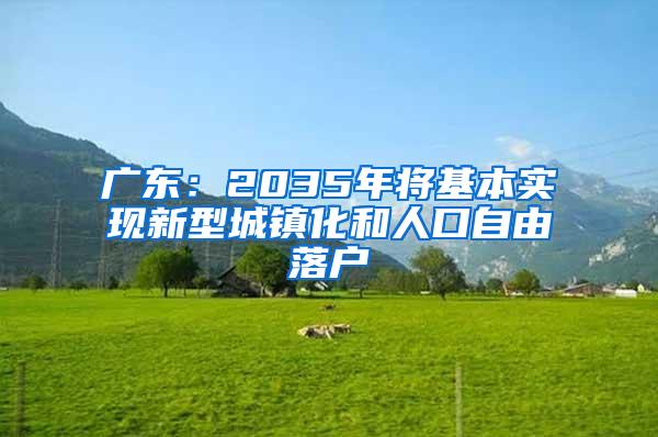 广东：2035年将基本实现新型城镇化和人口自由落户