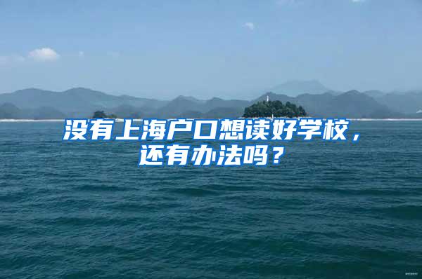 没有上海户口想读好学校，还有办法吗？