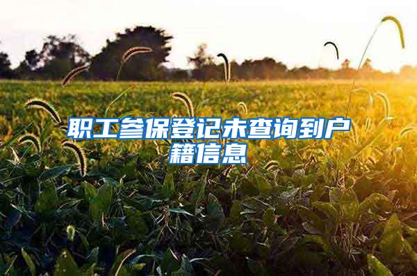 职工参保登记未查询到户籍信息