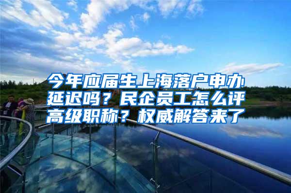 今年应届生上海落户申办延迟吗？民企员工怎么评高级职称？权威解答来了