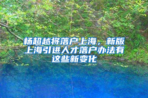 杨超越将落户上海，新版上海引进人才落户办法有这些新变化