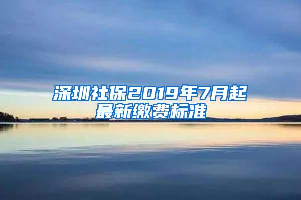 深圳社保2019年7月起最新缴费标准