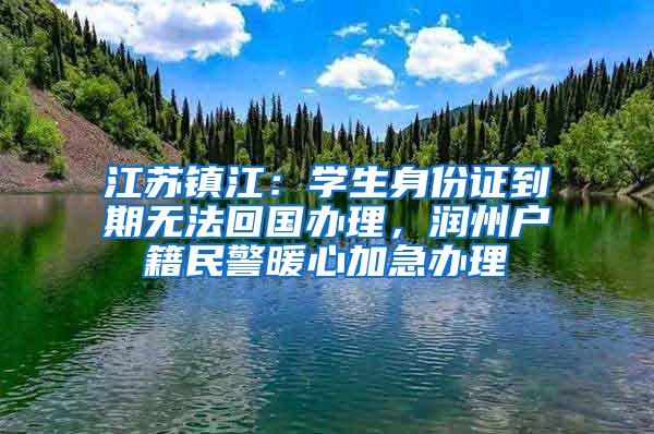 江苏镇江：学生身份证到期无法回国办理，润州户籍民警暖心加急办理