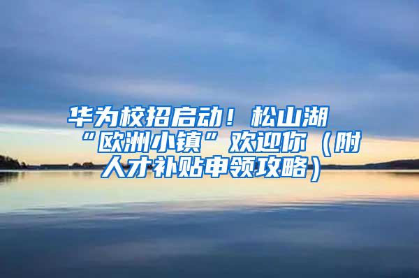 华为校招启动！松山湖“欧洲小镇”欢迎你（附人才补贴申领攻略）