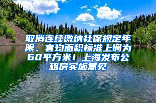 取消连续缴纳社保规定年限、套均面积标准上调为60平方米！上海发布公租房实施意见