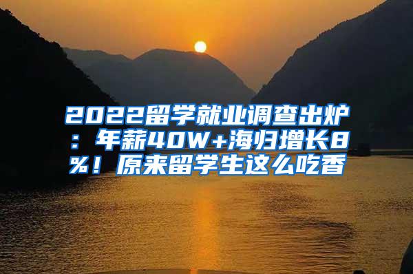 2022留学就业调查出炉：年薪40W+海归增长8%！原来留学生这么吃香