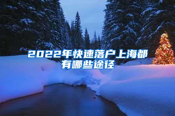 2022年快速落户上海都有哪些途径