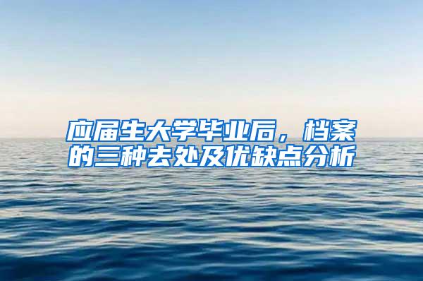 应届生大学毕业后，档案的三种去处及优缺点分析