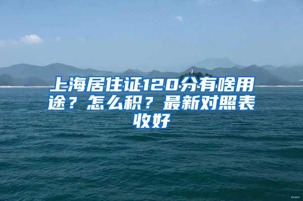 上海居住证120分有啥用途？怎么积？最新对照表收好