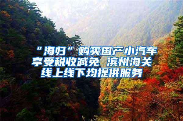 “海归”购买国产小汽车享受税收减免 滨州海关线上线下均提供服务