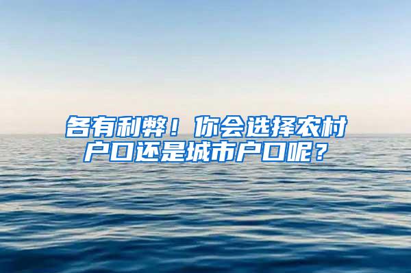 各有利弊！你会选择农村户口还是城市户口呢？