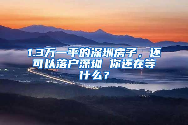 1.3万一平的深圳房子，还可以落户深圳 你还在等什么？