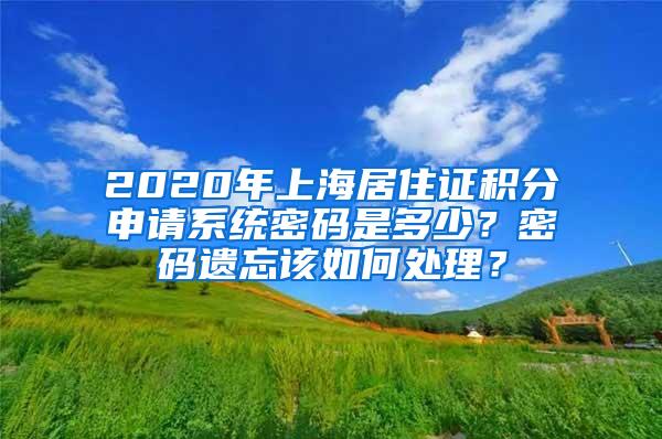 2020年上海居住证积分申请系统密码是多少？密码遗忘该如何处理？