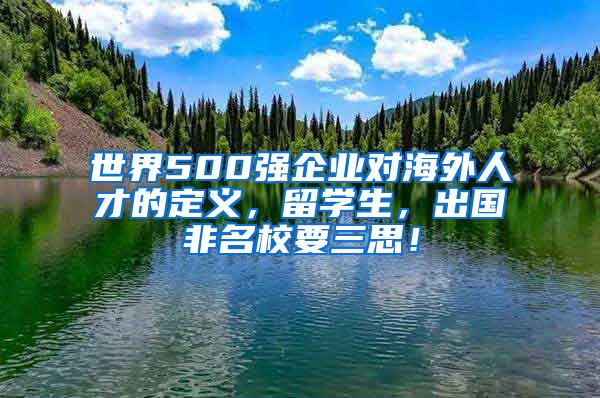 世界500强企业对海外人才的定义，留学生，出国非名校要三思！