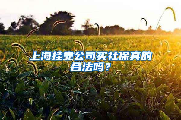 上海挂靠公司买社保真的合法吗？