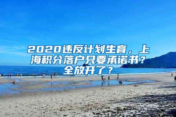 2020违反计划生育，上海积分落户只要承诺书？全放开了？