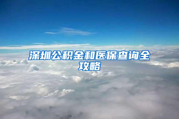 深圳公积金和医保查询全攻略