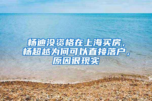 杨迪没资格在上海买房，杨超越为何可以直接落户，原因很现实