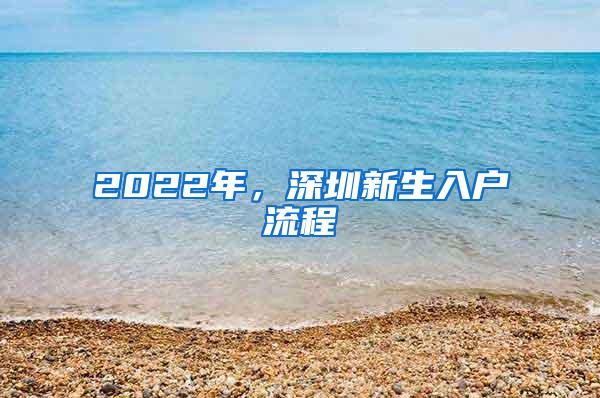 2022年，深圳新生入户流程