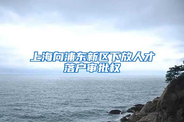 上海向浦东新区下放人才落户审批权