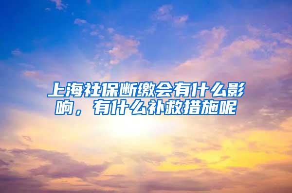 上海社保断缴会有什么影响，有什么补救措施呢