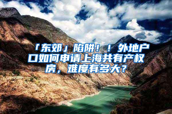 「东郊」陷阱！！外地户口如何申请上海共有产权房，难度有多大？