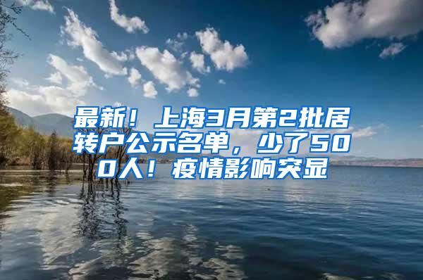 最新！上海3月第2批居转户公示名单，少了500人！疫情影响突显