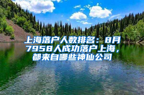 上海落户人数排名：8月7958人成功落户上海，都来自哪些神仙公司