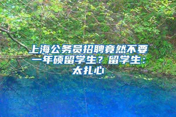 上海公务员招聘竟然不要一年硕留学生？留学生：太扎心