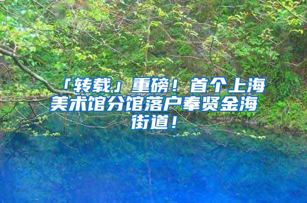 「转载」重磅！首个上海美术馆分馆落户奉贤金海街道！