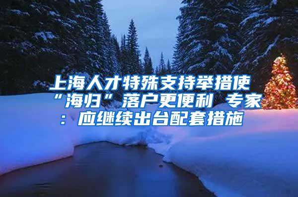 上海人才特殊支持举措使“海归”落户更便利 专家：应继续出台配套措施