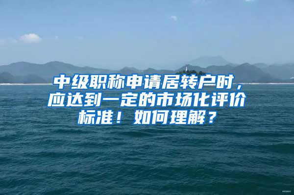 中级职称申请居转户时，应达到一定的市场化评价标准！如何理解？