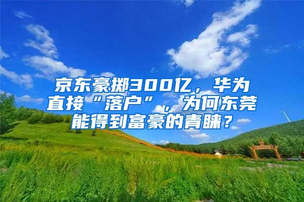 京东豪掷300亿，华为直接“落户”，为何东莞能得到富豪的青睐？