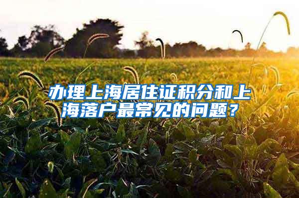 办理上海居住证积分和上海落户最常见的问题？