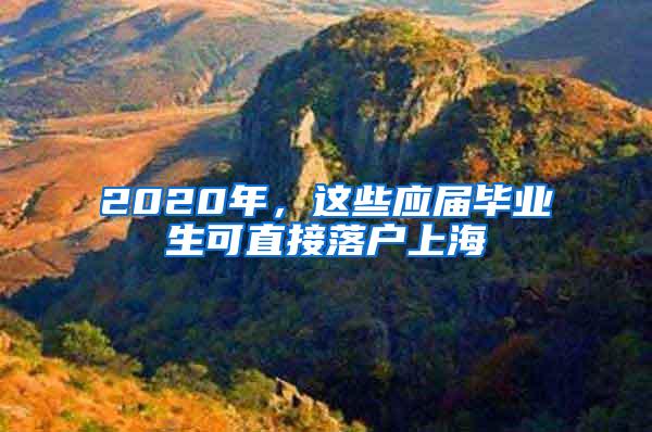 2020年，这些应届毕业生可直接落户上海