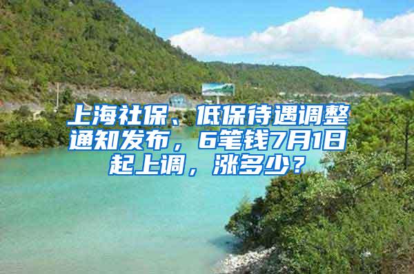 上海社保、低保待遇调整通知发布，6笔钱7月1日起上调，涨多少？