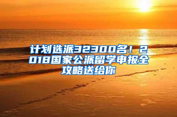 计划选派32300名！2018国家公派留学申报全攻略送给你