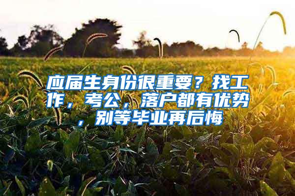 应届生身份很重要？找工作，考公，落户都有优势，别等毕业再后悔