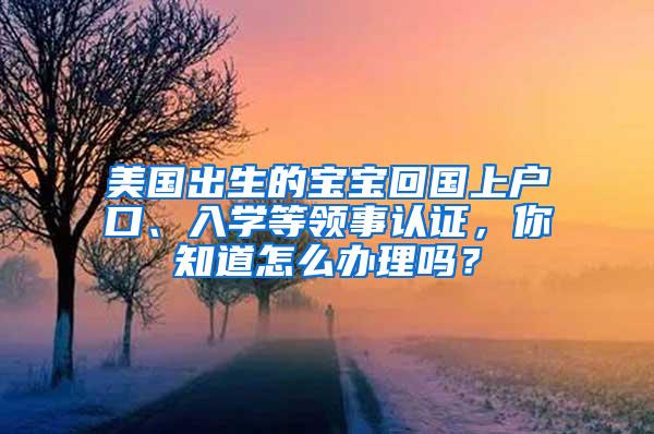 美国出生的宝宝回国上户口、入学等领事认证，你知道怎么办理吗？