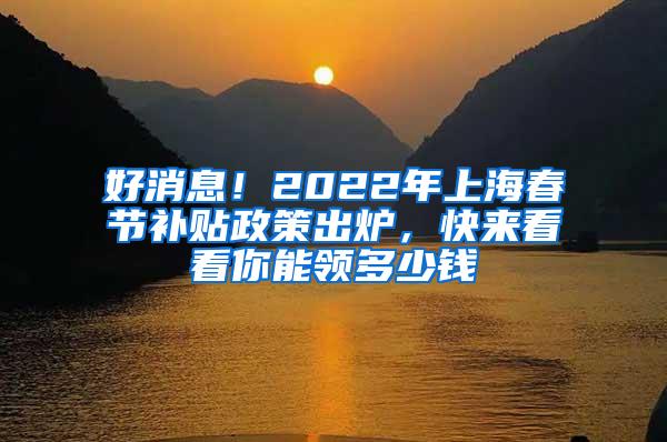 好消息！2022年上海春节补贴政策出炉，快来看看你能领多少钱