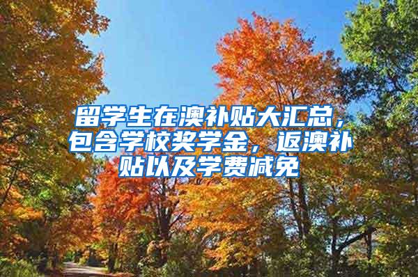 留学生在澳补贴大汇总，包含学校奖学金，返澳补贴以及学费减免