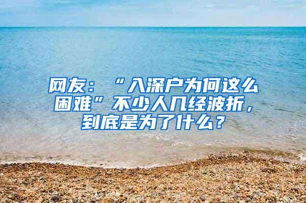 网友：“入深户为何这么困难”不少人几经波折，到底是为了什么？