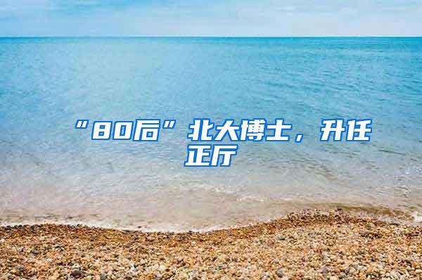 “80后”北大博士，升任正厅