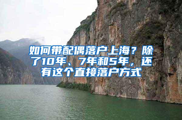 如何带配偶落户上海？除了10年、7年和5年，还有这个直接落户方式