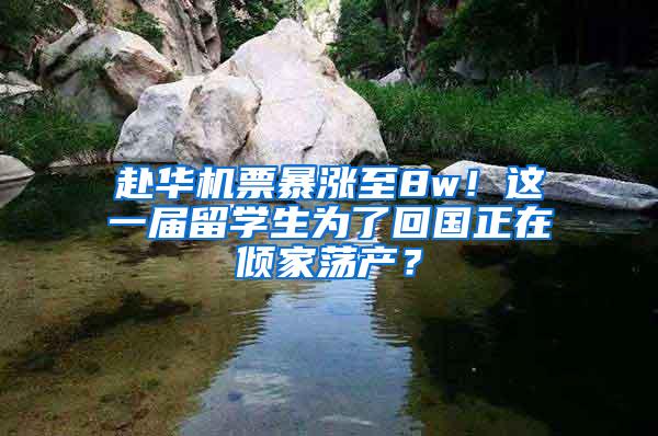 赴华机票暴涨至8w！这一届留学生为了回国正在倾家荡产？