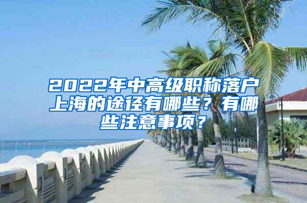 2022年中高级职称落户上海的途径有哪些？有哪些注意事项？