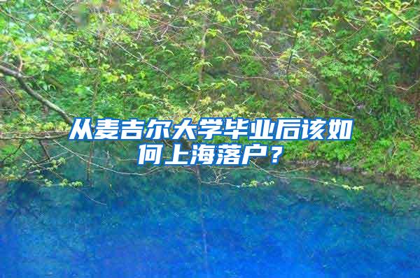 从麦吉尔大学毕业后该如何上海落户？